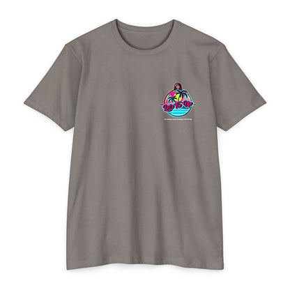 Tropical Vibes Unisex CVC Jersey T-shirt - Let's Tie Up Graphic Tees for Beach Lovers