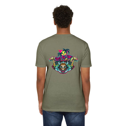 Tropical Vibes Unisex CVC Jersey T-shirt - Let's Tie Up Graphic Tees for Beach Lovers