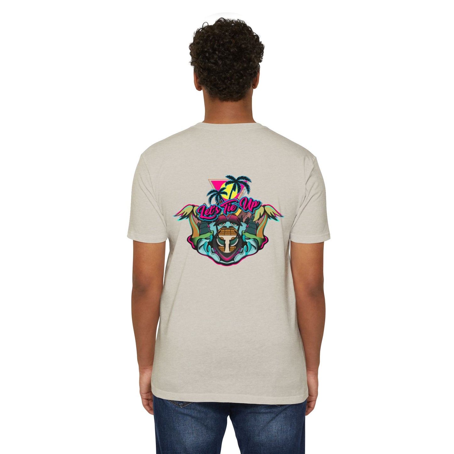 Tropical Vibes Unisex CVC Jersey T-shirt - Let's Tie Up Graphic Tees for Beach Lovers