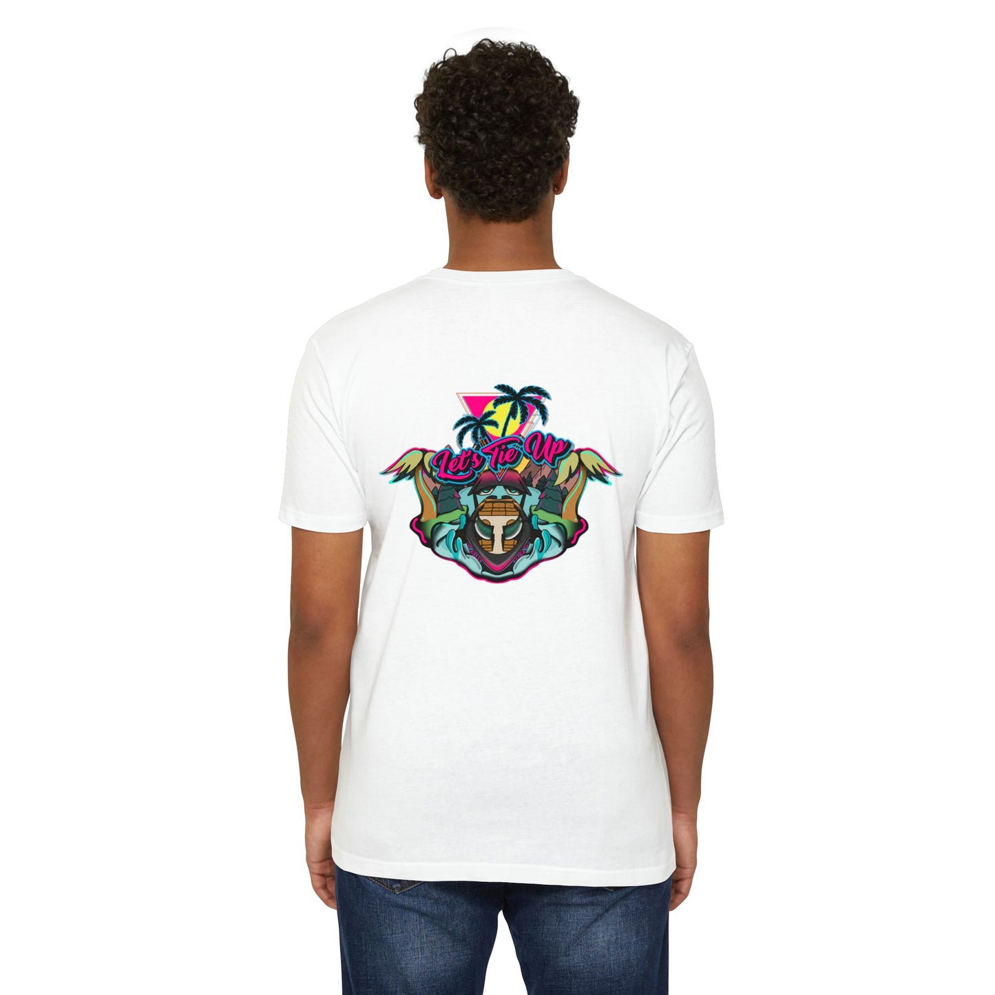 Tropical Vibes Unisex CVC Jersey T-shirt - Let's Tie Up Graphic Tees for Beach Lovers